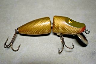 Vintage Paw Paw Jointed Pike Wood Lure Nr 3 - 1/2 