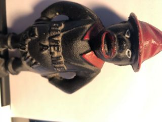 Antique Cast Iron Coin Bank,  Standing Black Man With Hat Give Me A Penny