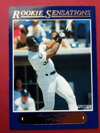 1992 Fleer Rookie Sensations Insert Card Frank Thomas Rc Hof Rare White Sox Sp