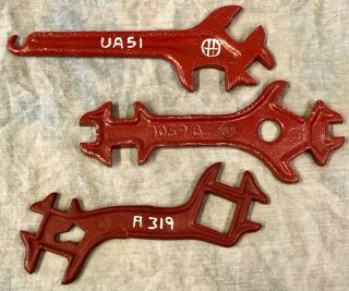 3 Antique International Harvester Ih Tractor Wrench Farm Implement Plow Tools