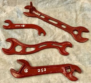 4 Antique International Harvester Ih Tractor Wrench Farm Implement Plow Tools