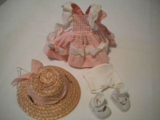 Vintage Cosmopolitan Ginger / Ginny Tagged 8 " Doll Pink Dress And Hat Outfit