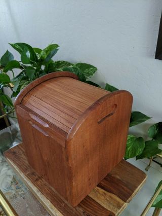 Vintage Danish Teak Wood Ice Bucket By Kalmar Designs.  Mcm Barware.  Mid - Century