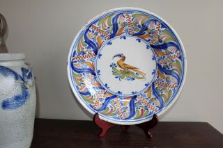 Rare 18th Century Delft Polychrome Charger,  Delft Charger Plate