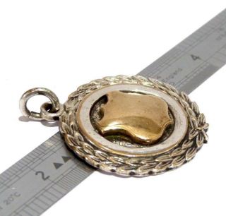 Antique Vintage Silver Plated Pocket Watch Albert Chain Fob Medal,