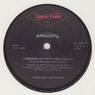 Armenta ‎– I Wanna Be With You Rare 1983 Synth Boogie Promo