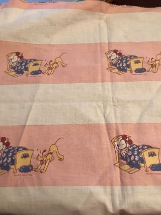 Vintage 1930 ' s Walt Disney Enterprises Fabric Mickey Mouse Sleeping Pluto RARE 2