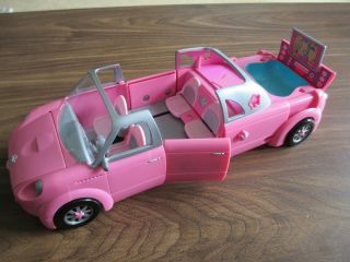 Vintage (2002) Polly Pocket Pink Extendable Limo Car With Hot Tub In The Boot