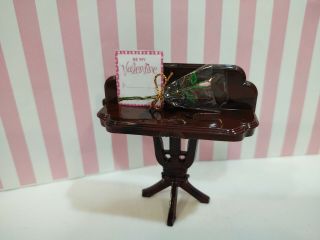 Vintage Console Table W/accessories Miniature Dollhouse Furniture 1:16 Plasco
