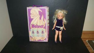1970 Chrissy ' s Cousin Velvet Doll Hair that Grows Dress & Box by IDEAL 2