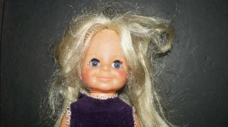 1970 Chrissy ' s Cousin Velvet Doll Hair that Grows Dress & Box by IDEAL 3