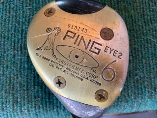 Rare Karsten Golf Ping Eye 2 Black Dot (6) Wood Right Handed Steel Stiff 6w