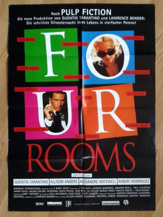 Tarantino: Four Rooms Rare German 1 - Sheet 1995 Robert Rodriguez Banderas
