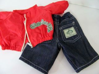 Vintage 1983 Cpk Coleco Cabbage Patch Kids Red Windbreaker Jacket - Denim Jeans