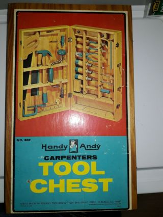 Handy Andy Carpenters Tool Chest 1972 No.  602 Ex.  Shape Rare