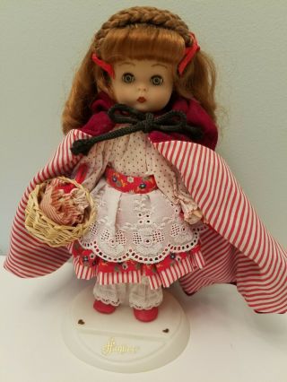 Effanbee Little Red Riding Hood Doll - No Box 8 " Tall - Articulated With Stand