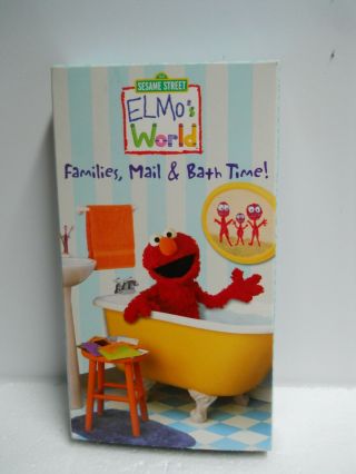 Rare Elmos World - Families,  Mail And Bath Time (vhs,  2004)