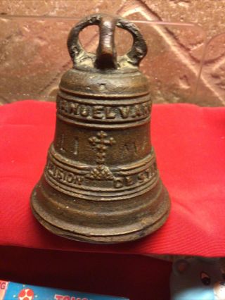 Antique Bronze Bell California Souvenir Santa Barbara Mission Manuel Vargas
