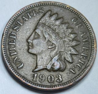 1903 Au Details Us Indian Head Penny 1 Cent Antique Old U.  S.  Currency Money Coin