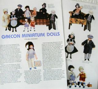 Rare History Article,  Pics - Antique Grecon Miniature Doll House Dolls Pleas