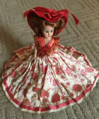 Vintage Victorian Doll - 8 Inches Tall - Hard Plastic - Circa 1960 
