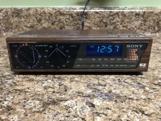 Vintage Sony Ez - 4 Dream Machine Digital Alarm Clock Radio Collectors Blue Led