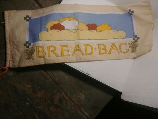 Vintage Lillian Vernon Cotton Bag Sacks Drawstring For Bread Rare