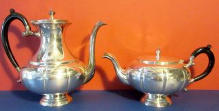Vtg Matching Coffee & Teapot Silver On Copper 9 1/4 " H & 6 " H At Handle 