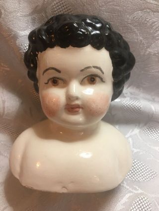 Vintage Porcelain Half Doll Head And Shoulders