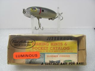 Fred Arbogast 3/8 Oz.  Jitterbug In Luminous Shad In Correct Box 124