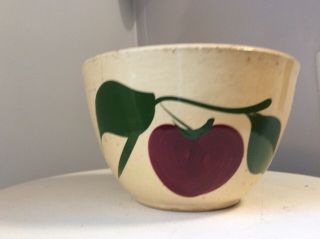 Vintage Watt Pottery Apple Bowl.  Two Leaf Rare