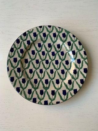 Rare Nicholas Mosse Pottery Ireland Blue Tulip Pattern Dinner Plate Retired Exc
