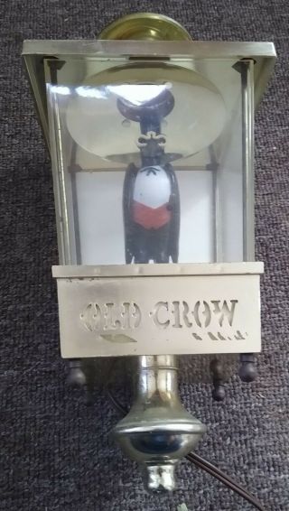 Very RARE Vintage OLD CROW WHISKEY LIGHTED LANTERN SIGN. 2