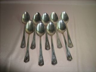 (9) Louis Xvi Oneida Community Silver Flatware 7 1/8 " Spoons No Monogram