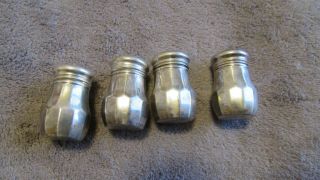 Vintage Set Of 4 Matching V.  L.  Sterling Silver Pepper Shakers No Mono 21.  3g