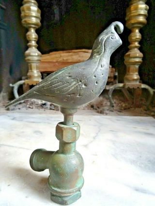 Vintage Brass Quail Garden Hose Spigot Water Faucet Made By Utility