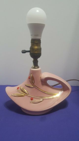 Vintage Mid Century Modern Pink Alladin Genie Table Lamp Unbranded