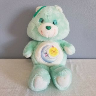 Vintage 1983 Care Bears Bedtime Blue Bear 13 " Plush Stuffed Sleepy Moon Kenner