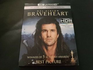 Braveheart 4k Ultra Hd Blu - Ray With Rare Slipcover Fast