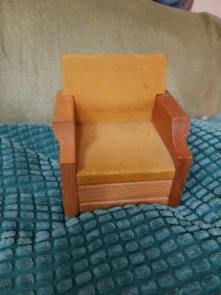 Vintage Strombecker Dollhouse Furniture Chair Living Room Arm Lounge