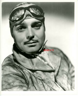 Clark Gable Old Restrike Photo 1938 " Test Pilot " Daredevil Pilot Portrait Rare