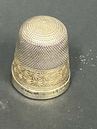 Antique Early 20th Century Cased Vintage Solid Silver Thimble - Sterling Silver