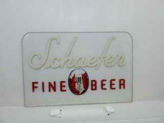 Vintage Schaefer Beer Glass Sign Rare 12  X 8