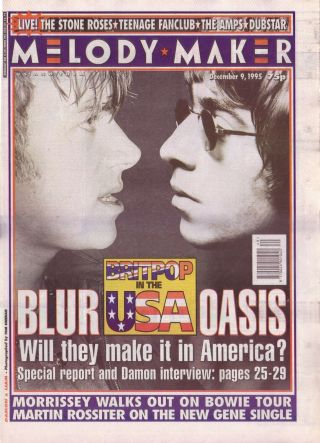 Melody Maker Blur V Oasis Vintage Poster Art Print