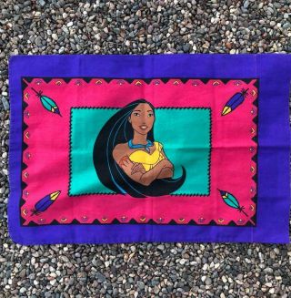 Rare VTG 90s Disney Pocahontas Movie Pillow Case TWIN Fitted Bed Sheet 2