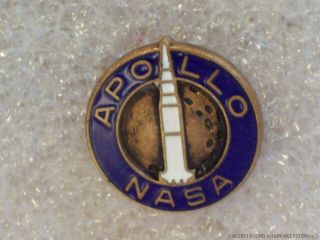 Vintage Nasa Apollo 11 Rocket Moon Landing Employee Enamel Lapel Pin Tie Tack