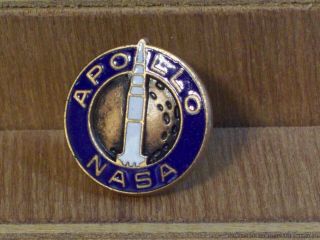 Vintage NASA Apollo 11 Rocket Moon Landing Employee Enamel Lapel Pin Tie Tack 2