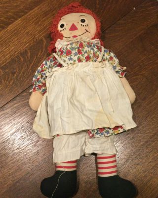 Georgene Novelties Vintage Johnny Gruelle Raggedy Ann Doll 18 " 1947