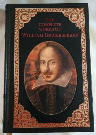 Rare Leather Bound Golden - Edged Book The Complete Of William Shakespeare