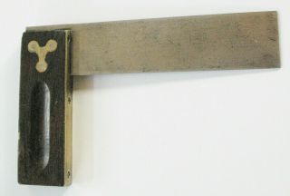 Antique Stanley 5 Inch Wood & Brass Handle Square Patent 12/29/1896